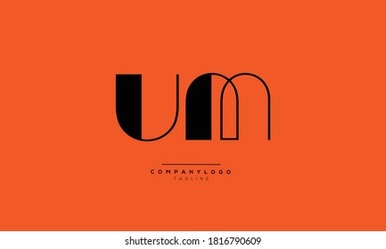 UM initials monogram letter text alphabet logo design