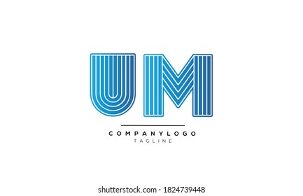 UM initials monogram letter text alphabet logo design