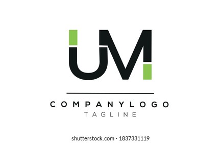 UM initials monogram letter text alphabet logo design