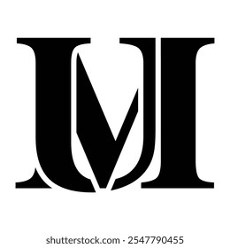 UM letter black logo icon template 1