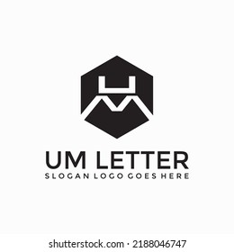 UM-Letter-Hexagon-Vektorbild