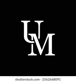 UM letter logo concept isolated on white background. MU Logo