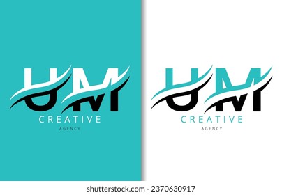 UM Letter Logo Design with Background and Creative company logo. Modern Lettering Fashion Design. Vector illustration