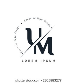 UM Letter Logo Design with a Creative Cut. Creative logo design