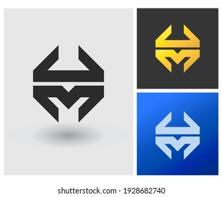 UM letter logo design idea template idea