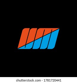 UM letter logo design orange and blue color on black background. UM creative initials letter logo concept. um icon. U M logo icon design. um logo.