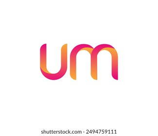 um letter logo. um logo design vector illustration