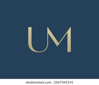 UM letter logo icon design. Classic style luxury initials monogram.