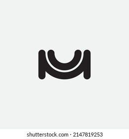 UM letter monogram logo design.