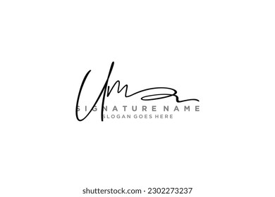 UM Letter Signature Logo Template elegant design logo Sign Symbol template vector icon