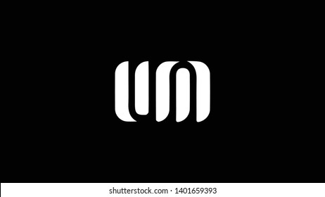 UM logo design template vector minimal design