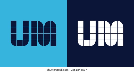 UM logo design with tile shape. Minimalist and modern vector illustration design suitable for business or brand