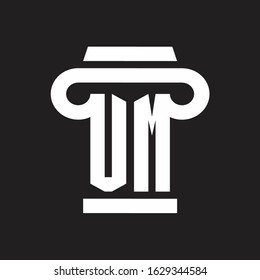 UM Logo monogram with pillar style design template