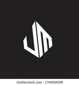 UM Logo monogram with standout triangle shape ribbon design template
