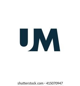 UM Logo. Vector Graphic Branding Letter Element. White Background