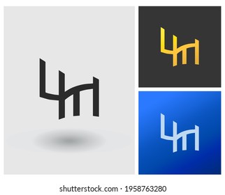 UM Logo vector modern design initial alphabet shape for mobile apps template