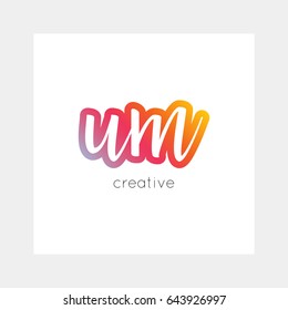 UM logo, vector. Useful as branding, app icon, alphabet combination, clip-art.