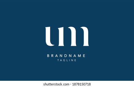 UM Lowercase Letter Initial Icon Logo Design Vector Illustration