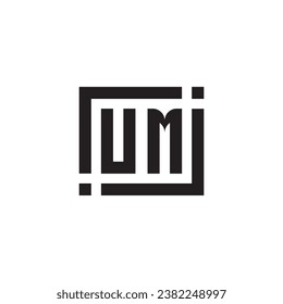 UM minimalist geometric symbol logo in high quality professional design that will print well across any print media