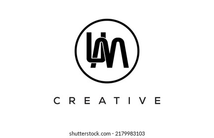 UM monogram. eye-catching Typographic logo design with circle, very creative stylish lettering logo icon for your business and company