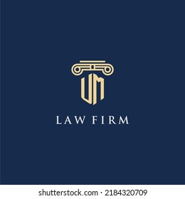 UM monogram initial logo for lawfirm with pillar design