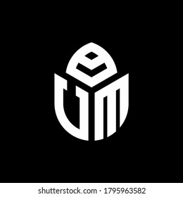 UM monogram logo with a cypress shape luxury style design template