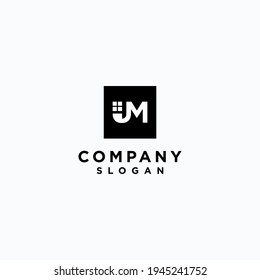 UM monogram logo design template