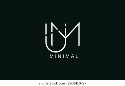 UM or MU Abstract initial monogram letter alphabet logo