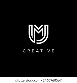 UM MU Abstract Letter logo design. Initial Vector symbol.