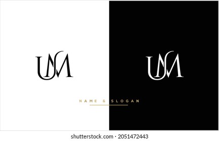 UM,MU Abstrakte Buchstaben Logo-Monogramm