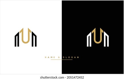 UM,MU Abstrakte Buchstaben Logo-Monogramm