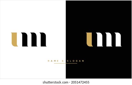 UM,MU Abstrakte Buchstaben Logo-Monogramm