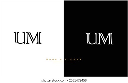 UM,MU Abstrakte Buchstaben Logo-Monogramm