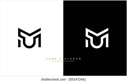 UM,MU Abstrakte Buchstaben Logo-Monogramm