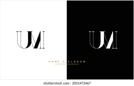 UM,MU Abstrakte Buchstaben Logo-Monogramm