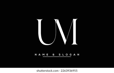 UM,  MU  Abstract Letters Logo  Monogram