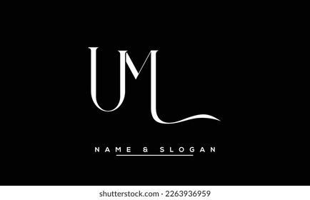 UM,  MU  Abstract Letters Logo  Monogram