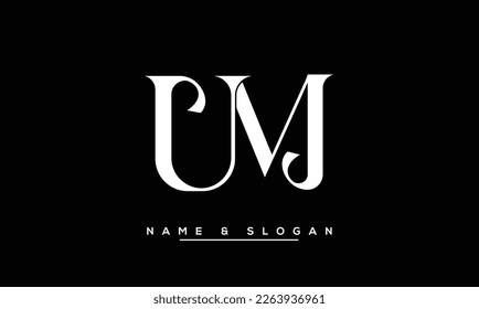 UM,  MU  Abstract Letters Logo  Monogram