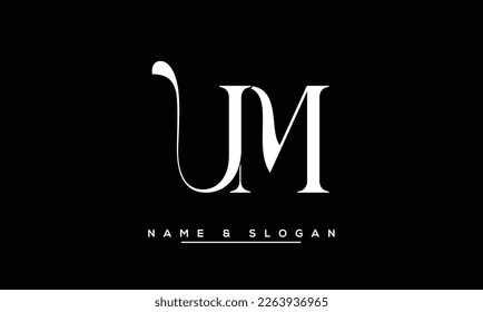 UM,  MU  Abstract Letters Logo  Monogram