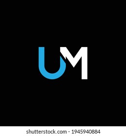 UM or MU abstract outstanding professional business awesome artistic branding company different colors illustration logo