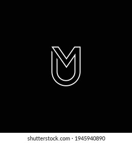 UM or MU abstract outstanding professional business awesome artistic branding company different colors illustration logo