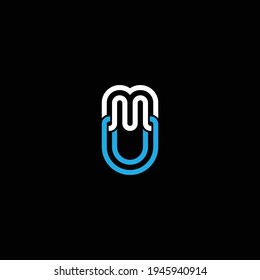 UM or MU abstract outstanding professional business awesome artistic branding company different colors illustration logo