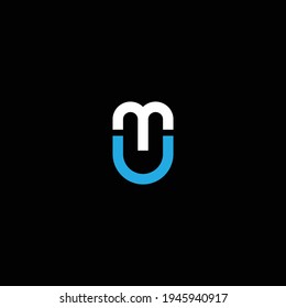 UM or MU abstract outstanding professional business awesome artistic branding company different colors illustration logo