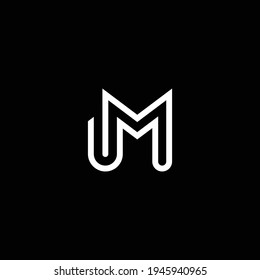 UM or MU abstract outstanding professional business awesome artistic branding company different colors illustration logo