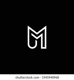 UM or MU abstract outstanding professional business awesome artistic branding company different colors illustration logo