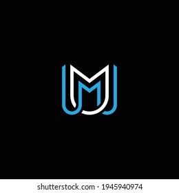 UM or MU abstract outstanding professional business awesome artistic branding company different colors illustration logo