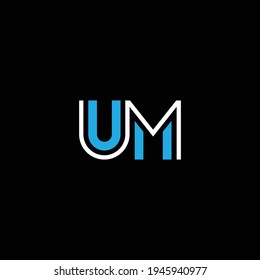 UM or MU abstract outstanding professional business awesome artistic branding company different colors illustration logo