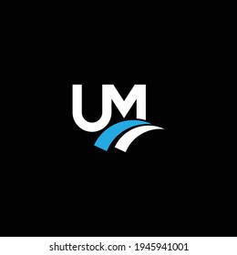 UM or MU abstract outstanding professional business awesome artistic branding company different colors illustration logo