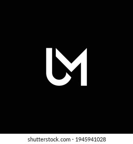 UM or MU abstract outstanding professional business awesome artistic branding company different colors illustration logo