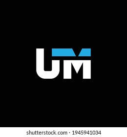 UM or MU abstract outstanding professional business awesome artistic branding company different colors illustration logo